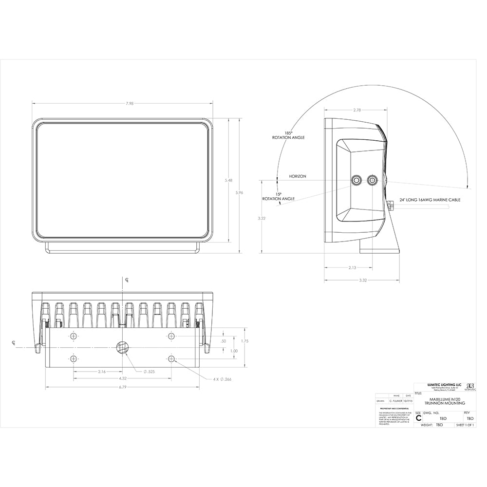 Maxillume h120 Trunnion Mount LED Flood Light